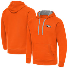 Denver Broncos Antigua Brushed Carbon Victory Pullover Hoodie - Orange cheap