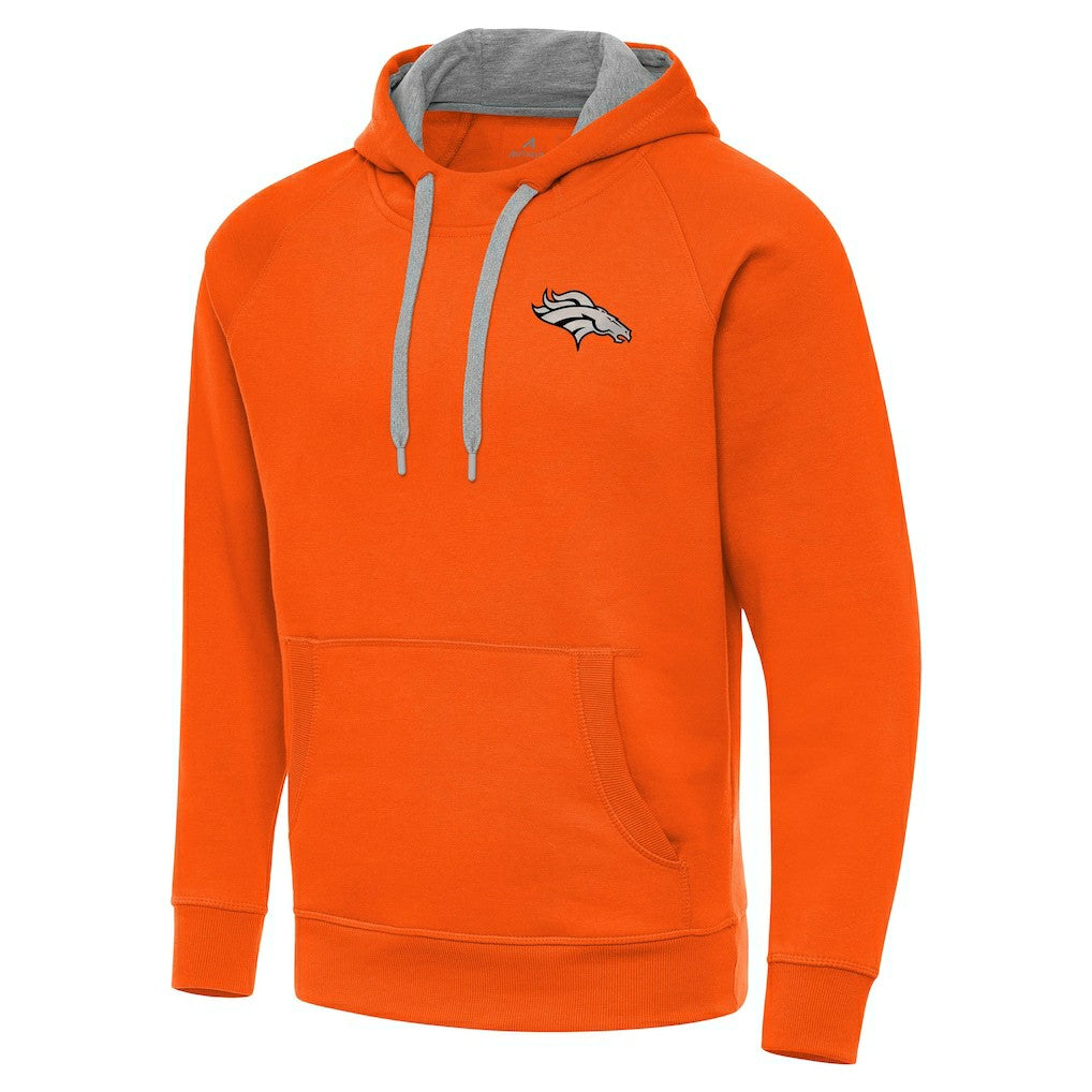 Denver Broncos Antigua Brushed Carbon Victory Pullover Hoodie - Orange cheap