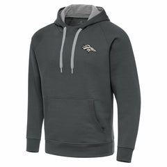 Denver Broncos Antigua Brushed Carbon Victory Pullover Hoodie - Charcoal on sale