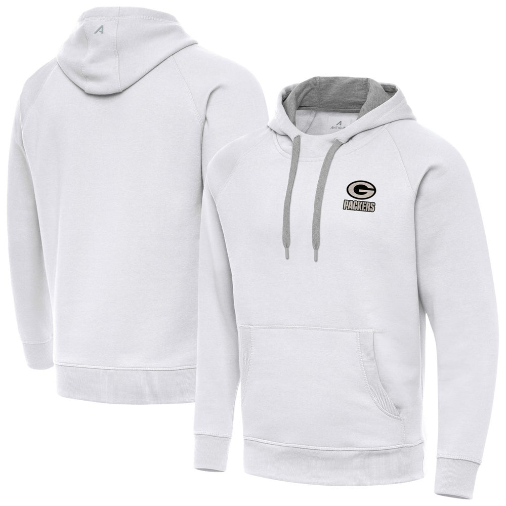 Green Bay Packers Antigua Brushed Carbon Victory Pullover Hoodie - White online