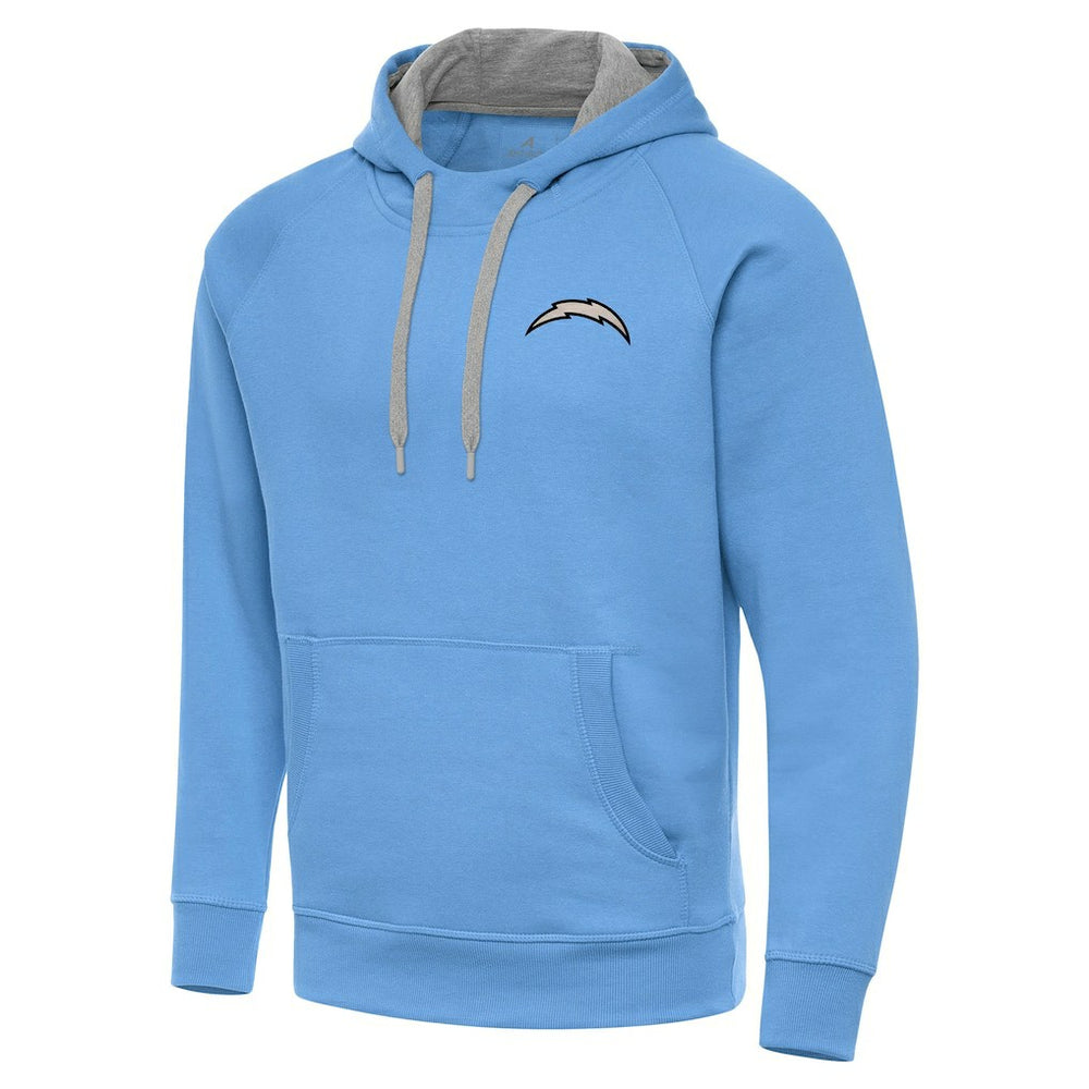 Los Angeles Chargers Antigua Brushed Carbon Victory Pullover Hoodie - Powder Blue cheap