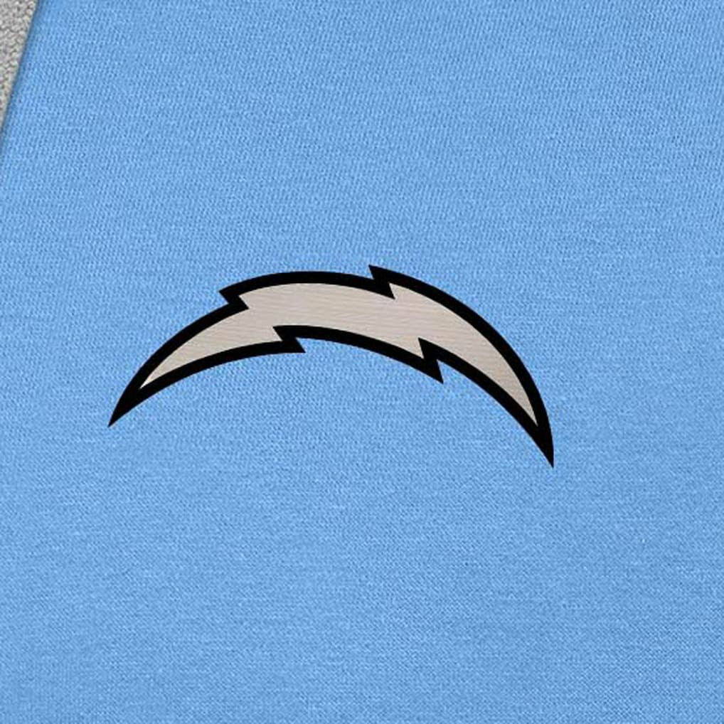 Los Angeles Chargers Antigua Brushed Carbon Victory Pullover Hoodie - Powder Blue cheap