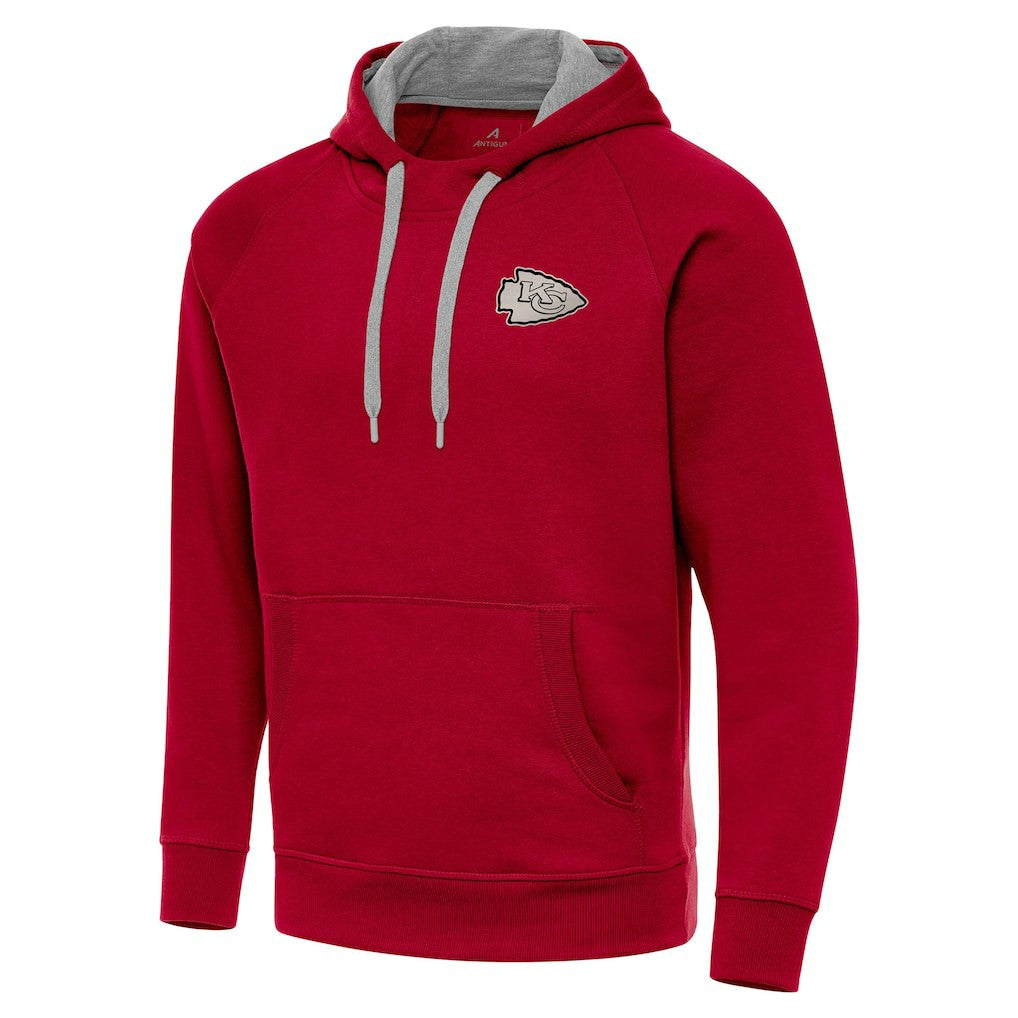 Kansas City Chiefs Antigua Brushed Carbon Victory Pullover Hoodie - Red cheap