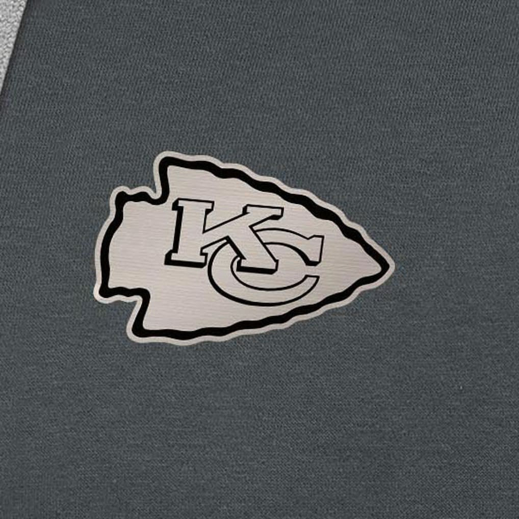 Kansas City Chiefs Antigua Brushed Carbon Victory Pullover Hoodie - Charcoal for sale