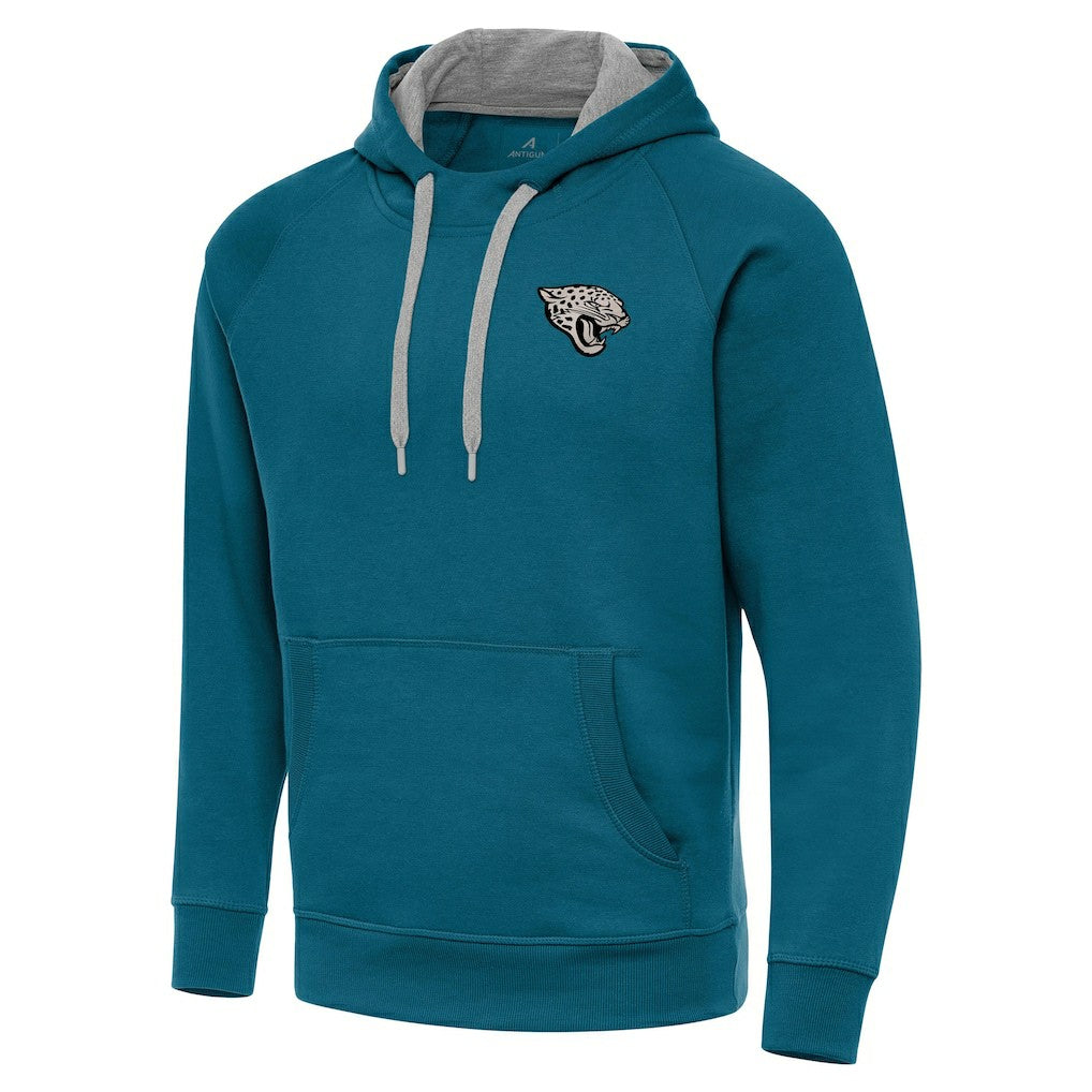 Jacksonville Jaguars Antigua Brushed Carbon Victory Pullover Hoodie - Teal online