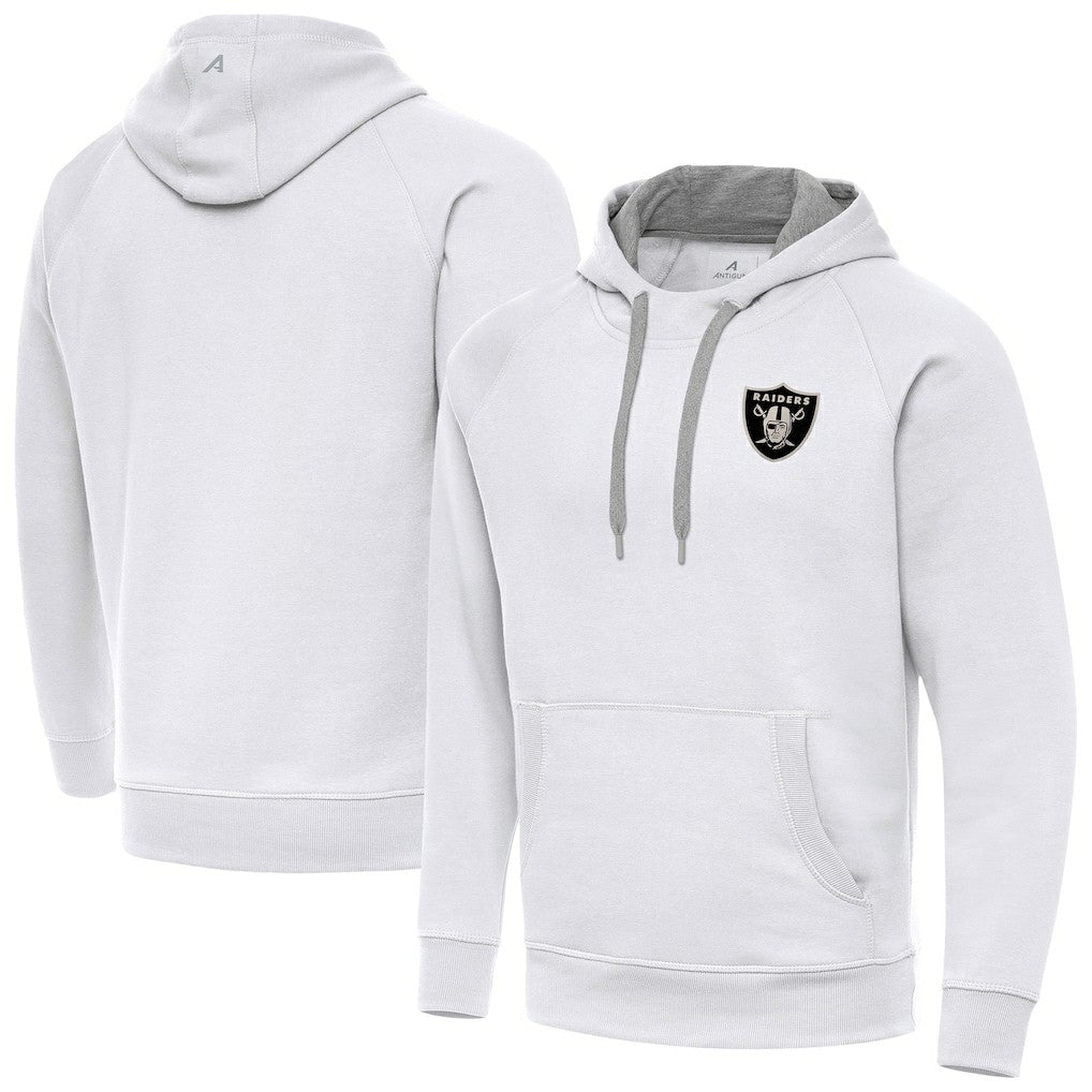 Las Vegas Raiders Antigua Brushed Carbon Victory Pullover Hoodie - White cheap