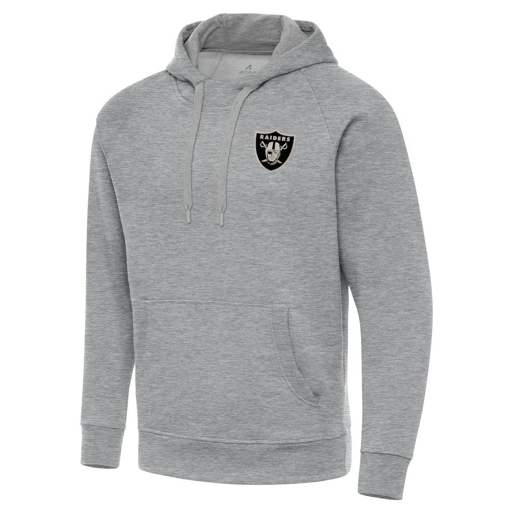 Las Vegas Raiders Antigua Brushed Carbon Victory Pullover Hoodie - Heather Gray cheap