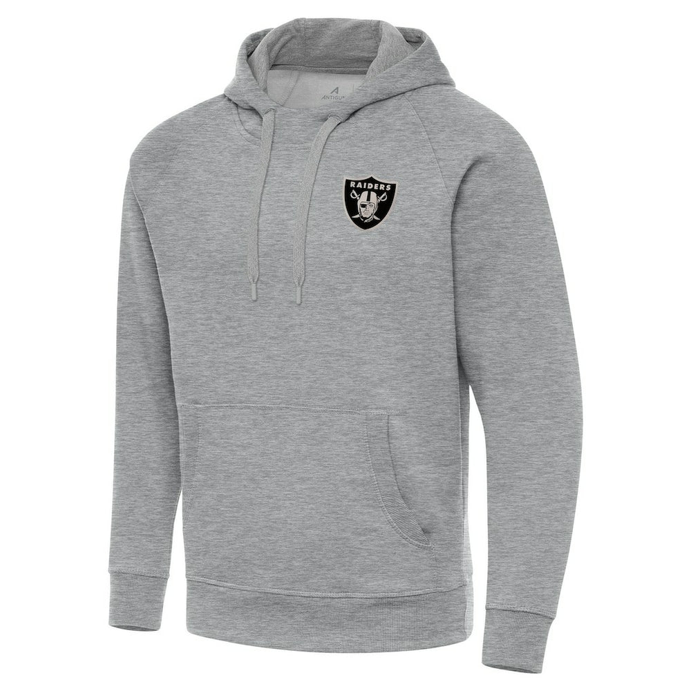 Las Vegas Raiders Antigua Brushed Carbon Victory Pullover Hoodie - Heather Gray cheap