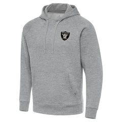Las Vegas Raiders Antigua Brushed Carbon Victory Pullover Hoodie - Heather Gray cheap