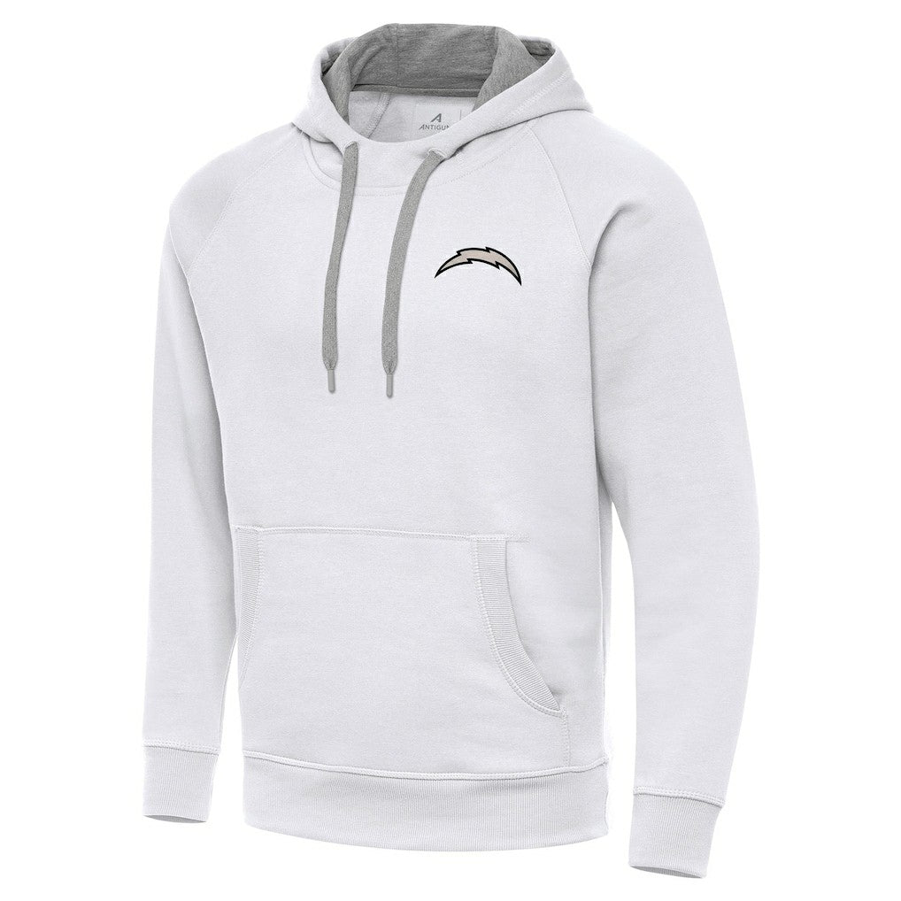 Los Angeles Chargers Antigua Brushed Carbon Victory Pullover Hoodie - White discount