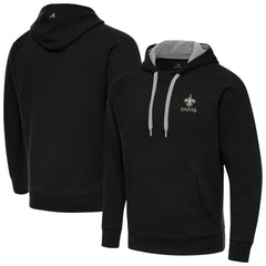 New Orleans Saints Antigua Brushed Carbon Victory Pullover Hoodie - Black for sale