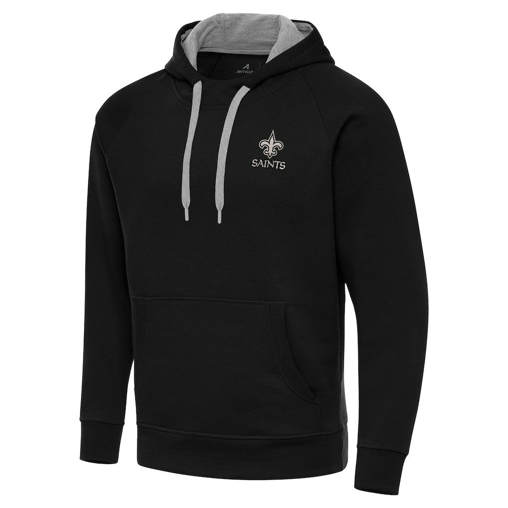 New Orleans Saints Antigua Brushed Carbon Victory Pullover Hoodie - Black for sale