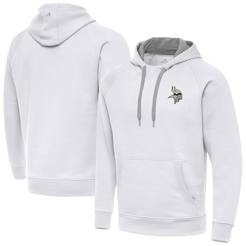 Minnesota Vikings Antigua Brushed Carbon Victory Pullover Hoodie - White on sale
