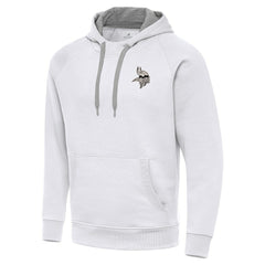 Minnesota Vikings Antigua Brushed Carbon Victory Pullover Hoodie - White on sale