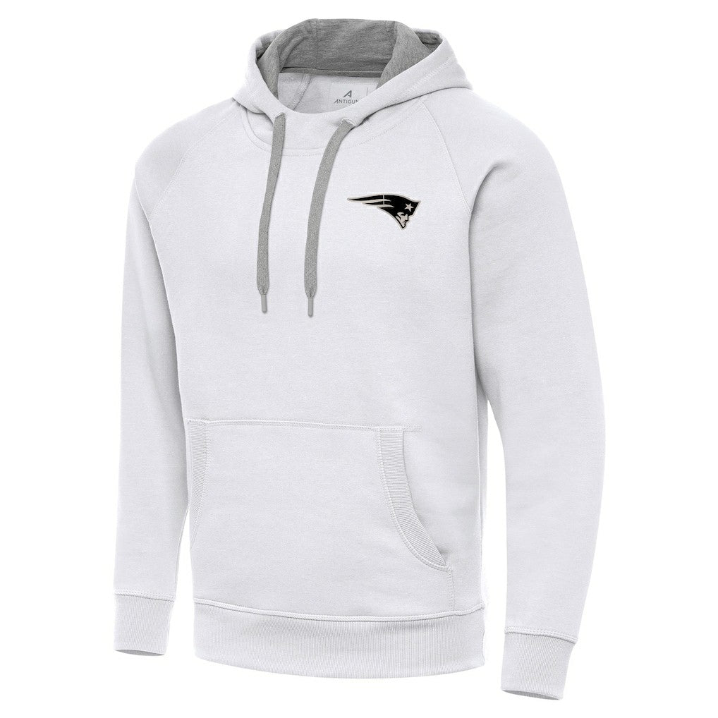 New England Patriots Antigua Brushed Carbon Victory Pullover Hoodie - White outlet