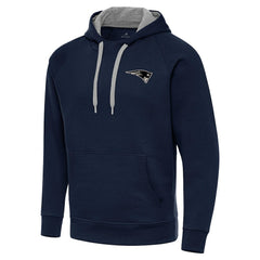 New England Patriots Antigua Brushed Carbon Victory Pullover Hoodie - Navy sale