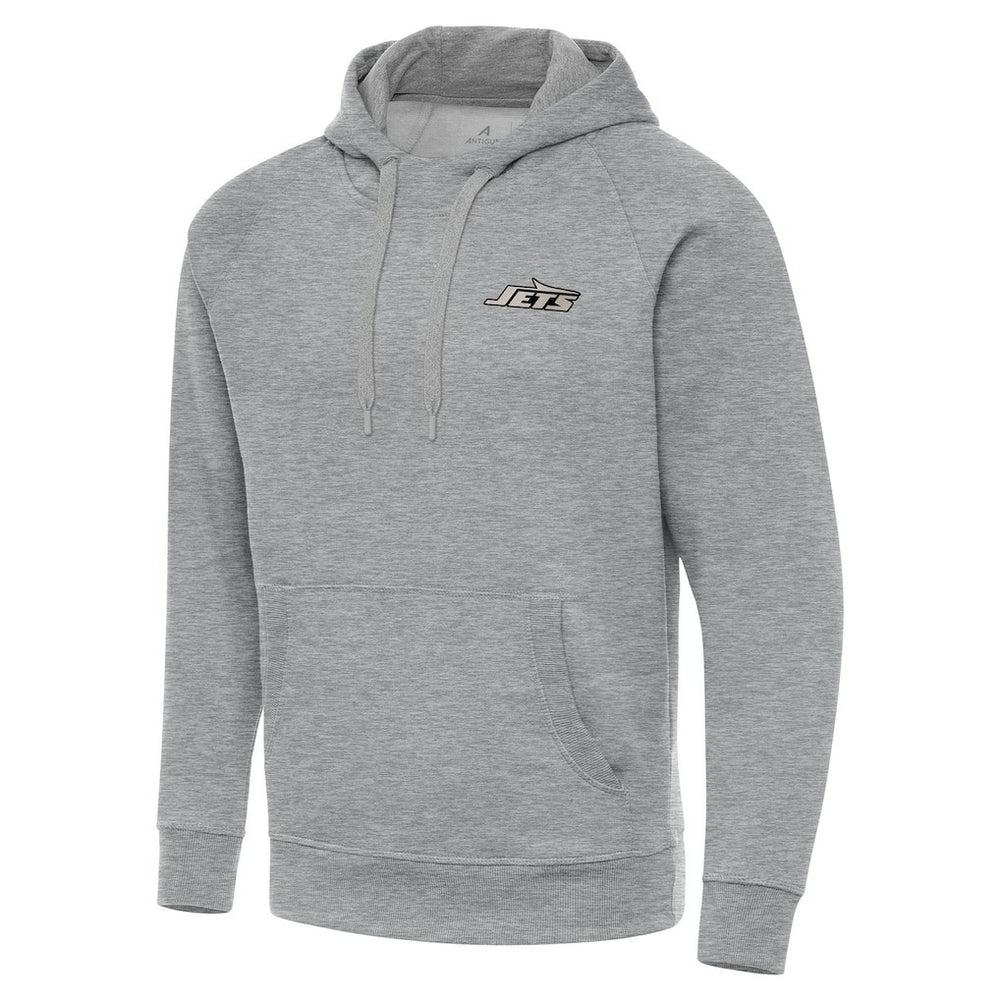 New York Jets Antigua Brushed Carbon Victory Pullover Hoodie - Heather Gray on sale