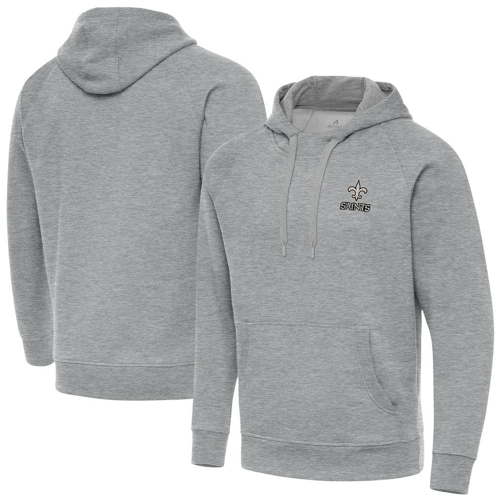 New Orleans Saints Antigua Brushed Carbon Victory Pullover Hoodie - Heather Gray discount