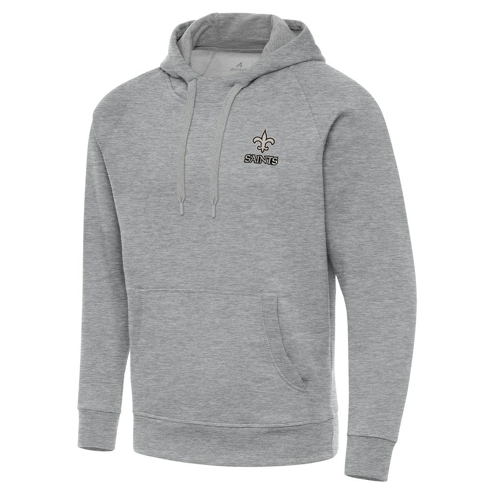 New Orleans Saints Antigua Brushed Carbon Victory Pullover Hoodie - Heather Gray discount
