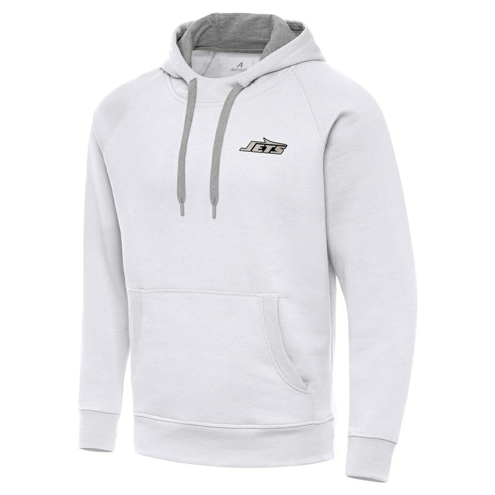 New York Jets Antigua Brushed Carbon Victory Pullover Hoodie - White on sale