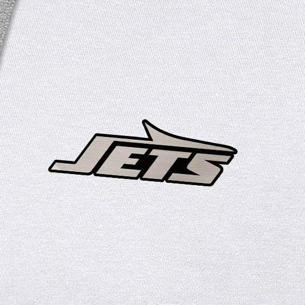 New York Jets Antigua Brushed Carbon Victory Pullover Hoodie - White on sale