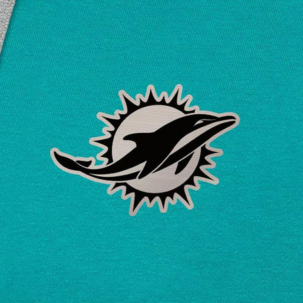 Miami Dolphins Antigua Brushed Carbon Victory Pullover Hoodie - Aqua online
