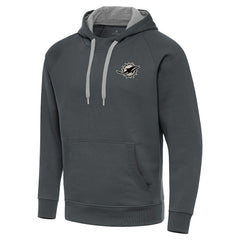 Miami Dolphins Antigua Brushed Carbon Victory Pullover Hoodie - Charcoal sale