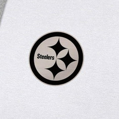 Pittsburgh Steelers Antigua Brushed Carbon Victory Pullover Hoodie - White on sale