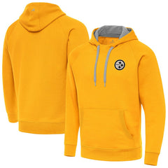 Pittsburgh Steelers Antigua Brushed Carbon Victory Pullover Hoodie - Gold online