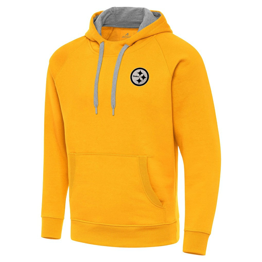 Pittsburgh Steelers Antigua Brushed Carbon Victory Pullover Hoodie - Gold online