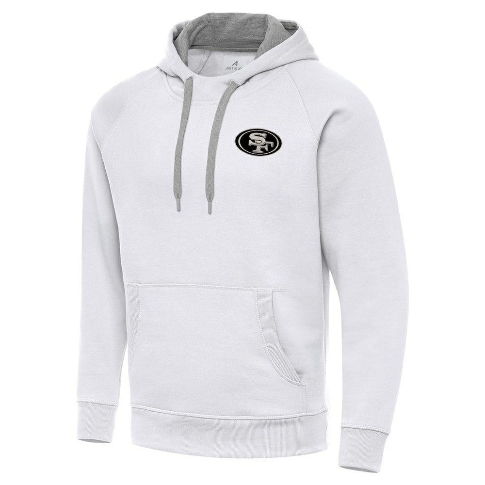 San Francisco 49ers Antigua Brushed Carbon Victory Pullover Hoodie - White outlet