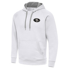 San Francisco 49ers Antigua Brushed Carbon Victory Pullover Hoodie - White outlet
