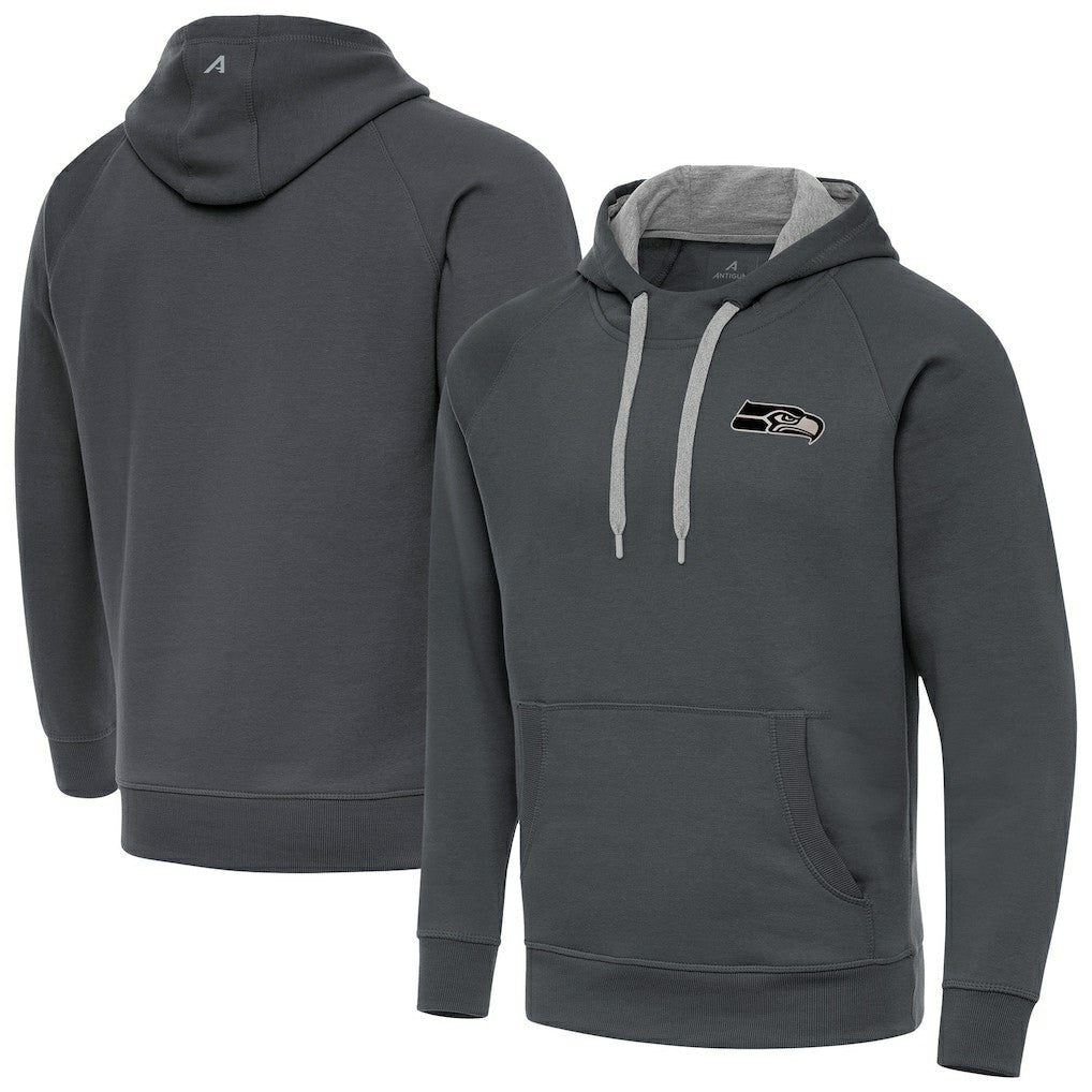 Seattle Seahawks Antigua Brushed Carbon Victory Pullover Hoodie - Charcoal online