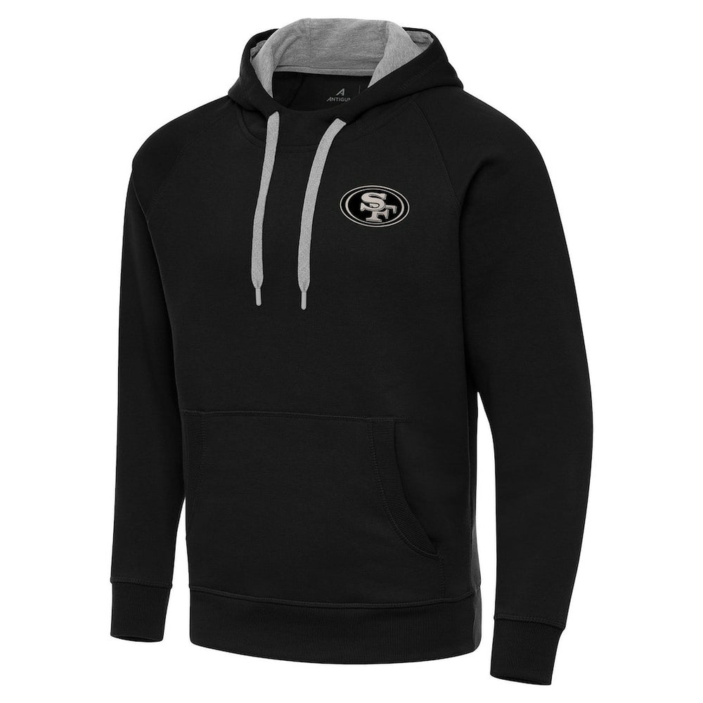San Francisco 49ers Antigua Brushed Carbon Victory Pullover Hoodie - Black discount