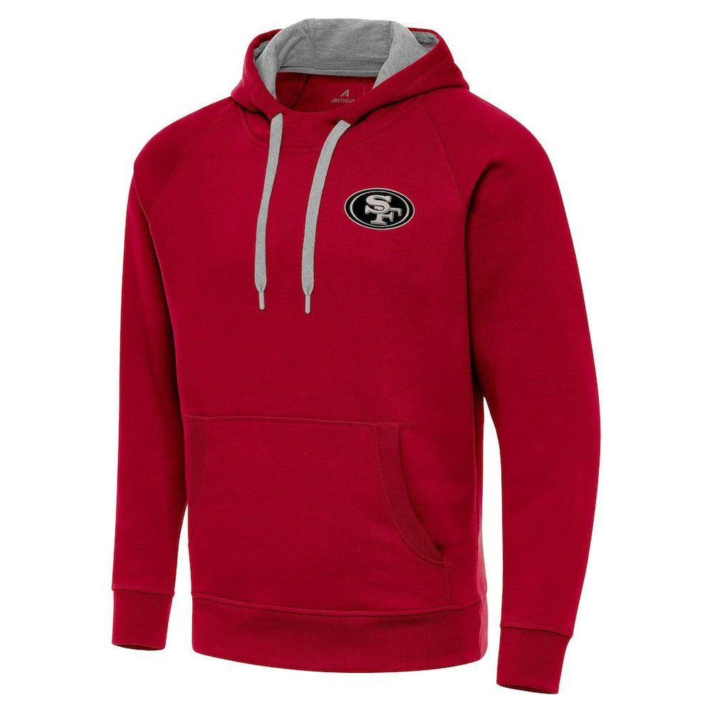 San Francisco 49ers Antigua Brushed Carbon Victory Pullover Hoodie - Scarlet online