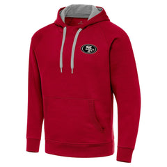 San Francisco 49ers Antigua Brushed Carbon Victory Pullover Hoodie - Scarlet online