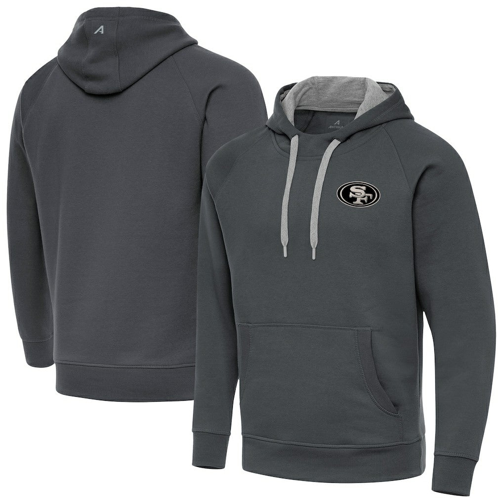 San Francisco 49ers Antigua Brushed Carbon Victory Pullover Hoodie - Charcoal online