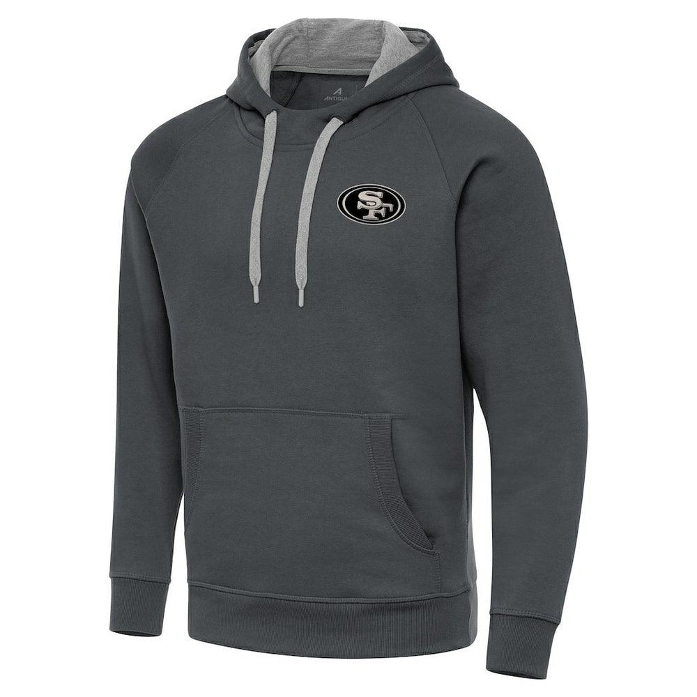 San Francisco 49ers Antigua Brushed Carbon Victory Pullover Hoodie - Charcoal online