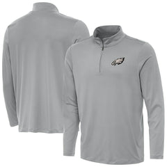 Philadelphia Eagles Antigua Reprocess Quarter-Zip Top - Gray for sale