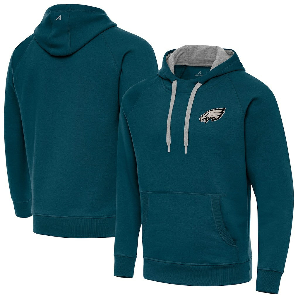 Philadelphia Eagles Antigua Victory Pullover Hoodie - Midnight Green sale