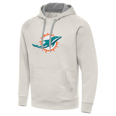 Miami Dolphins Antigua Victory Raglan Pullover Hoodie - Cream cheap