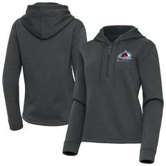 Colorado Avalanche Antigua Women's Contemporary Quarter-Zip Hoodie - Pewter Hoodies