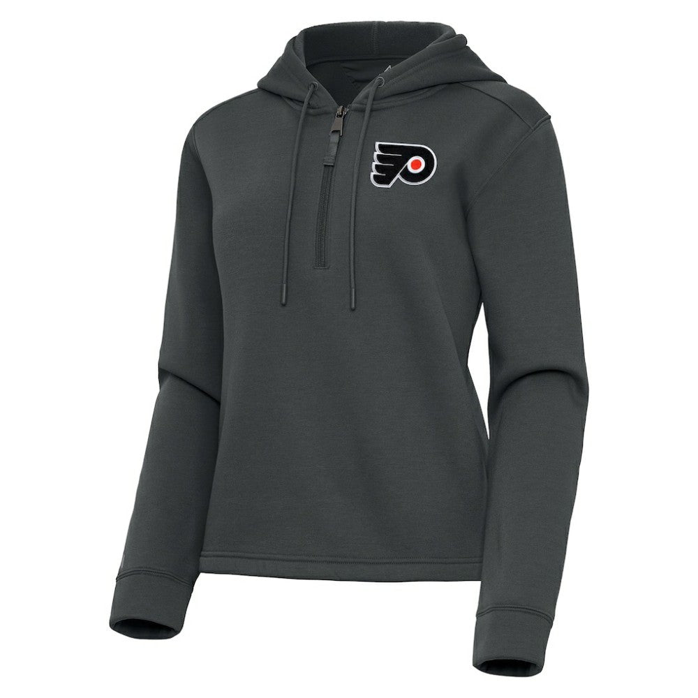 Philadelphia Flyers Antigua Women's Contemporary Quarter-Zip Hoodie - Pewter Hoodies