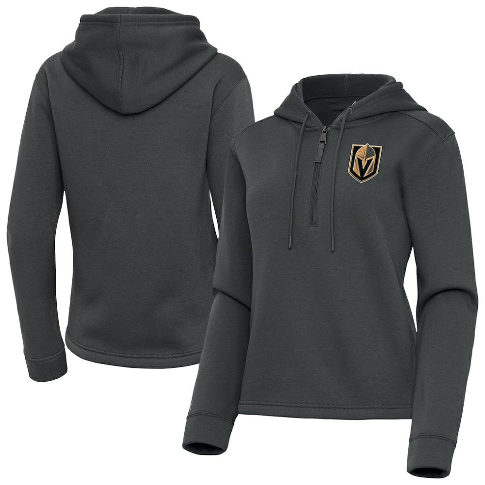 Vegas Golden Knights Antigua Women's Contemporary Quarter-Zip Hoodie - Gray Hoodies
