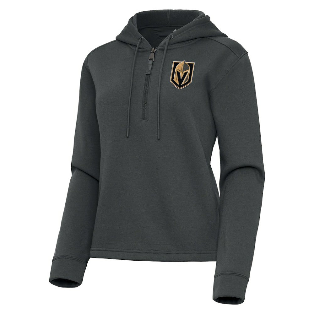 Vegas Golden Knights Antigua Women's Contemporary Quarter-Zip Hoodie - Gray Hoodies