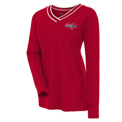 Washington Capitals Antigua Women's Symbolic V-Neck Long Sleeve T-Shirt - Red T-shirts
