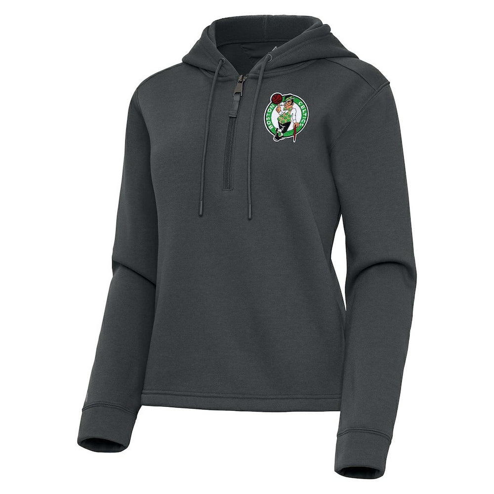 Boston Celtics Antigua Women's Contemporary Quarter-Zip Hoodie - Pewter on sale