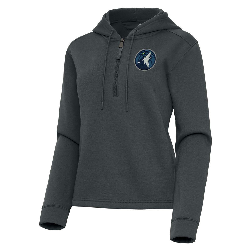Minnesota Timberwolves Antigua Women's Contemporary Quarter-Zip Hoodie - Pewter discount