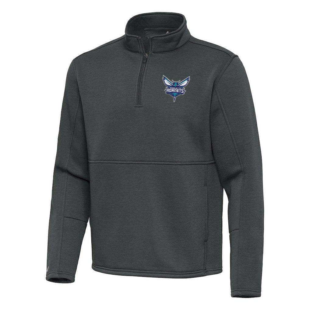 Charlotte Hornets Antigua Twist Quarter-Zip Pullover Top - Pewter on sale