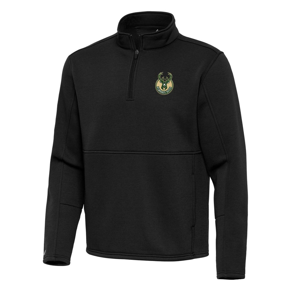 Milwaukee Bucks Antigua Twist Quarter-Zip Pullover Top - Black sale